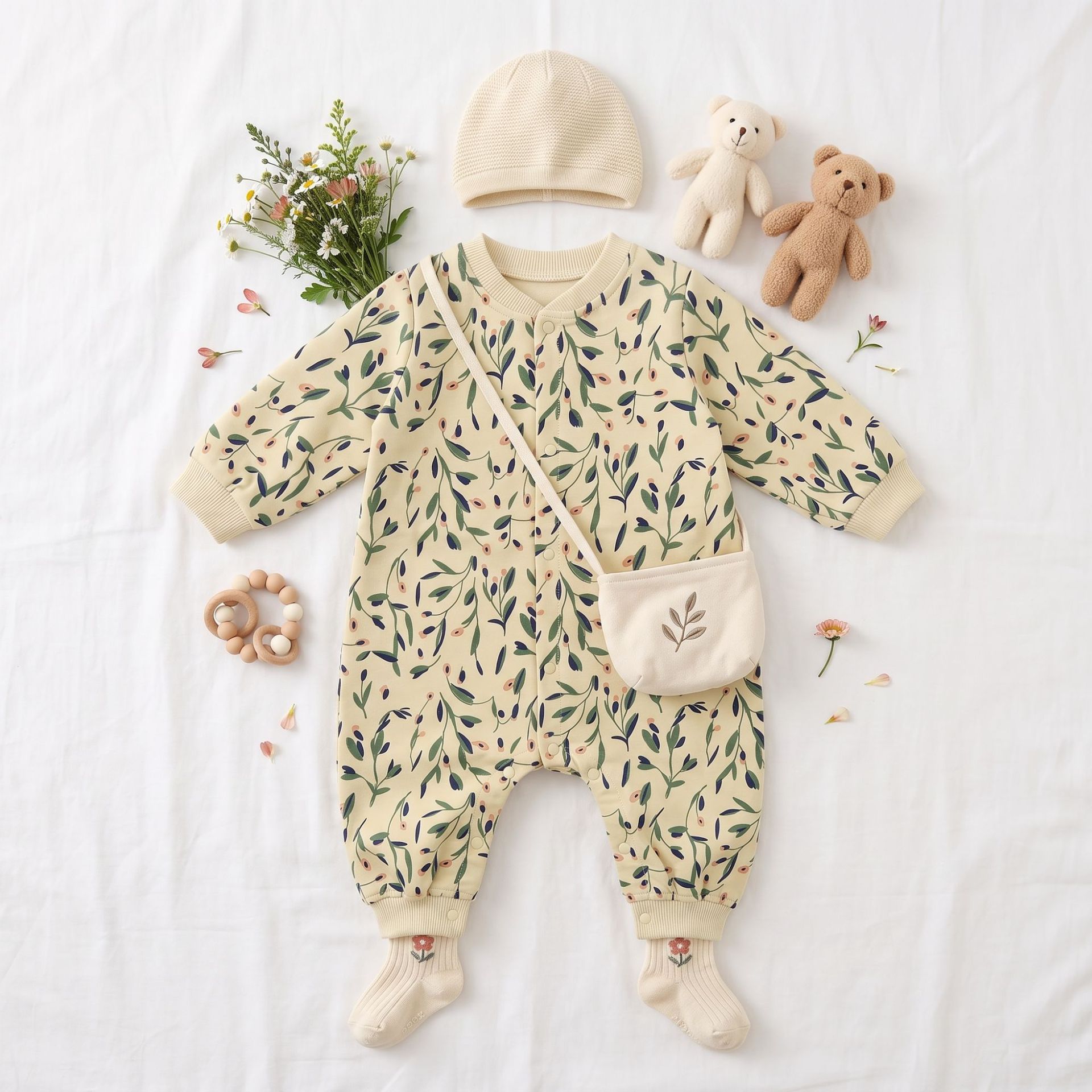 Romper Floral Print - 0-24M Flower Baby Girl Romper Newborn