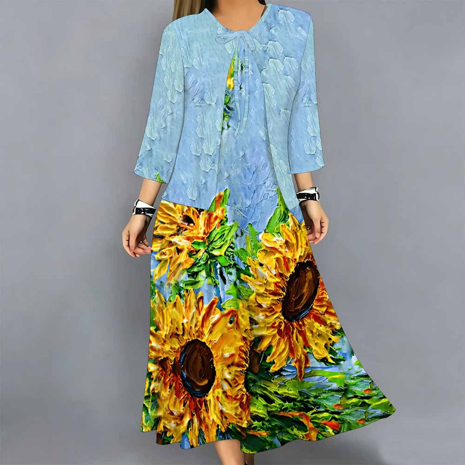 Women 2 Piece Dress Set Print  - đánh giá và giá Midi Skirt Floral