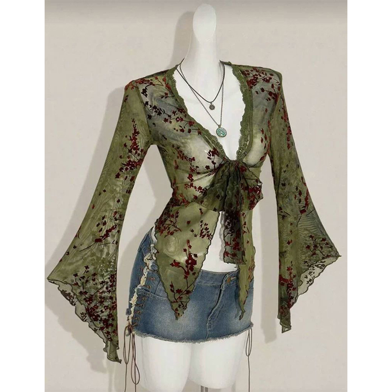 MEXZT Vintage Floral Mesh Shir - đánh giá và giá Romper Floral Print