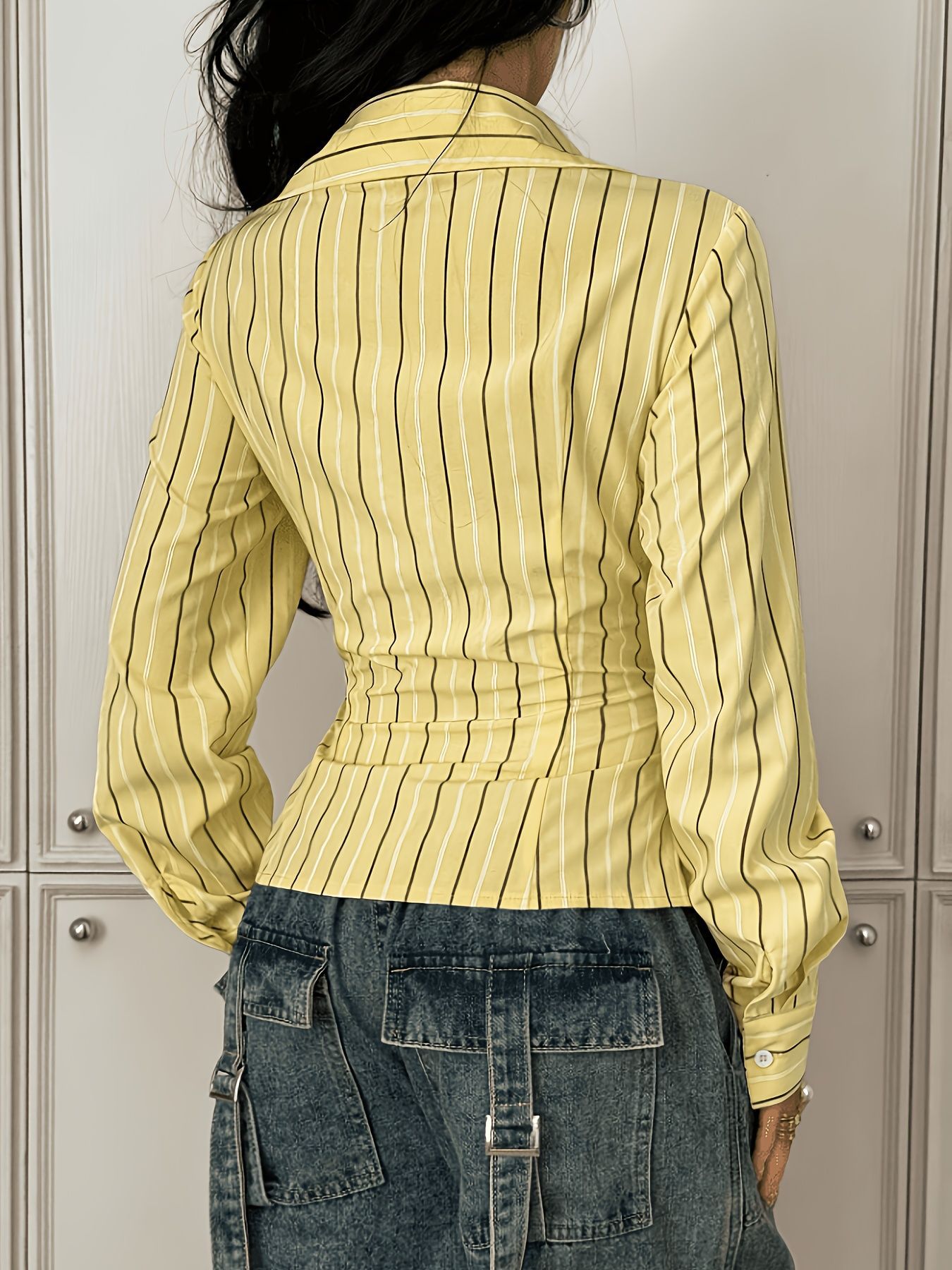 Women Yellow Black Striped Lon - đánh giá và giá Crop Top Crochet