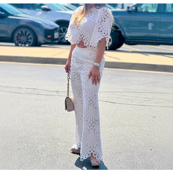 2 Pieces Outfit Woman New Summ - đánh giá và giá Crop Top Crochet