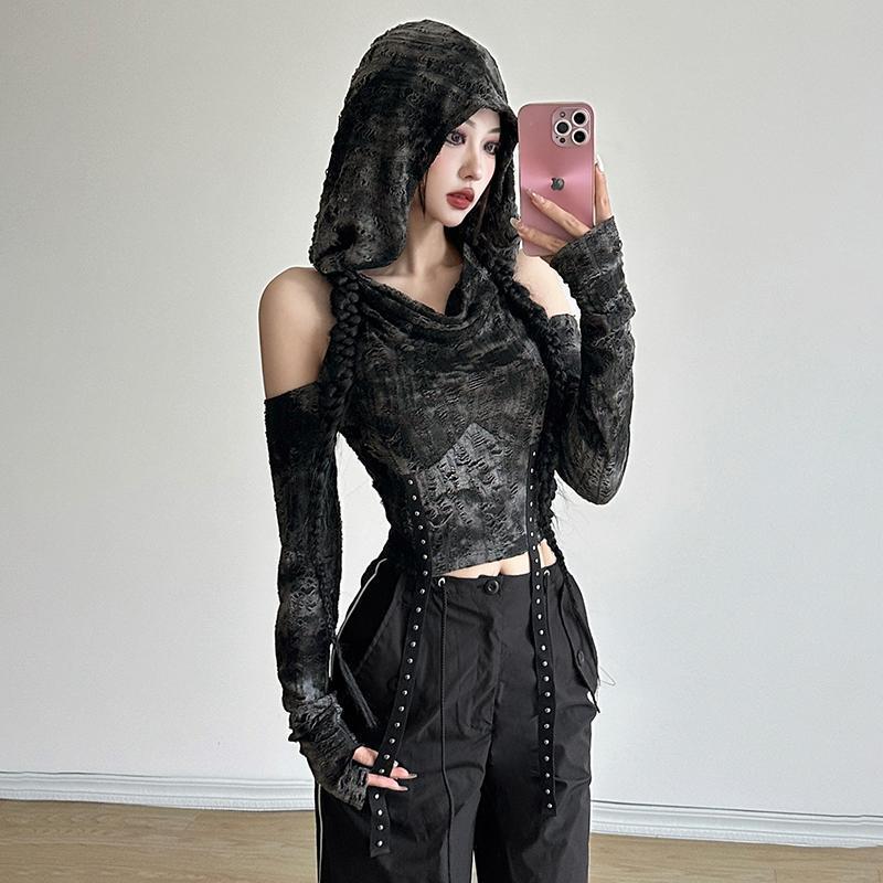 Off Shoulder Hoodie Long Sleev - đánh giá và giá Blouse Off Shoulder