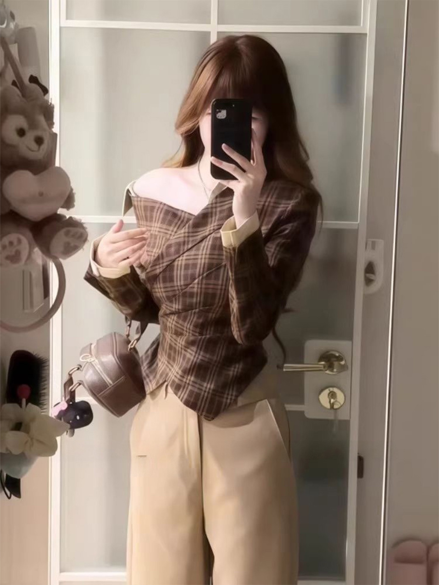 American Style Checks Print Of - đánh giá và giá Blouse Off Shoulder
