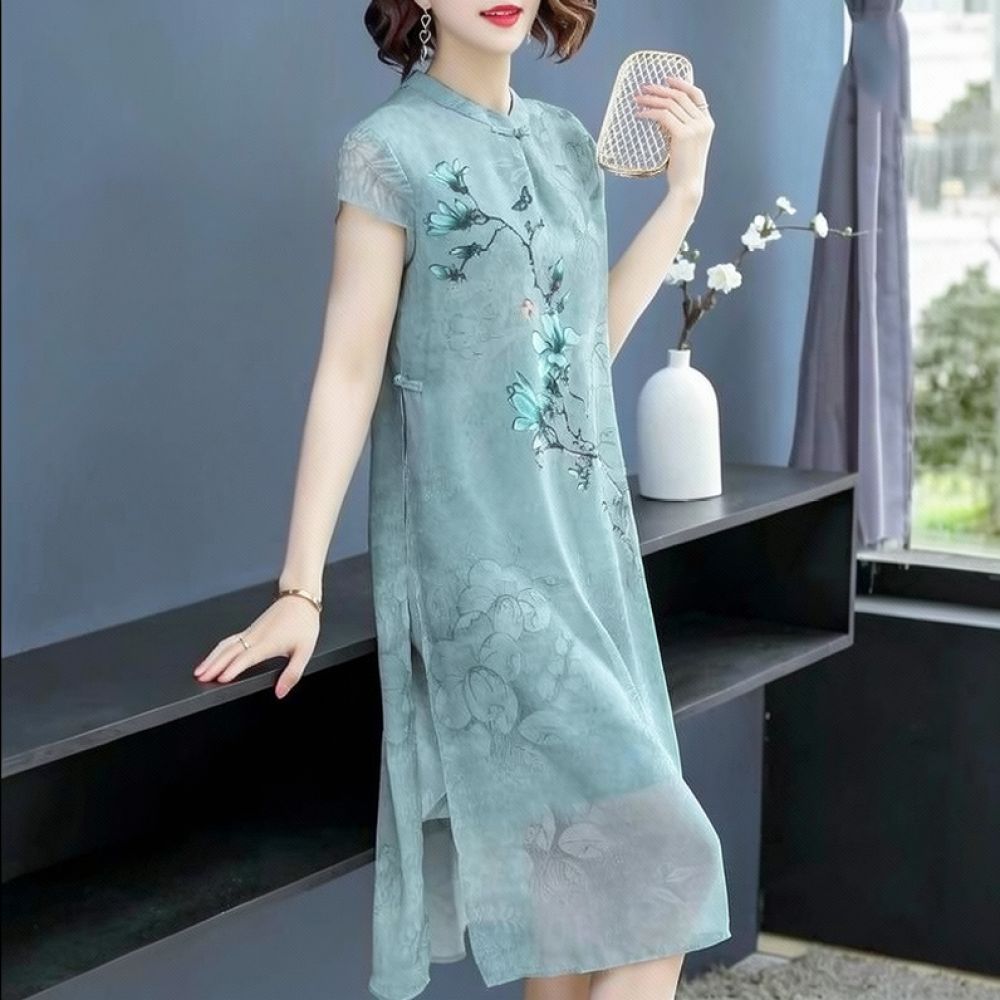 Summer Chiffon Floral Dress El - đánh giá và giá Midi Skirt Floral