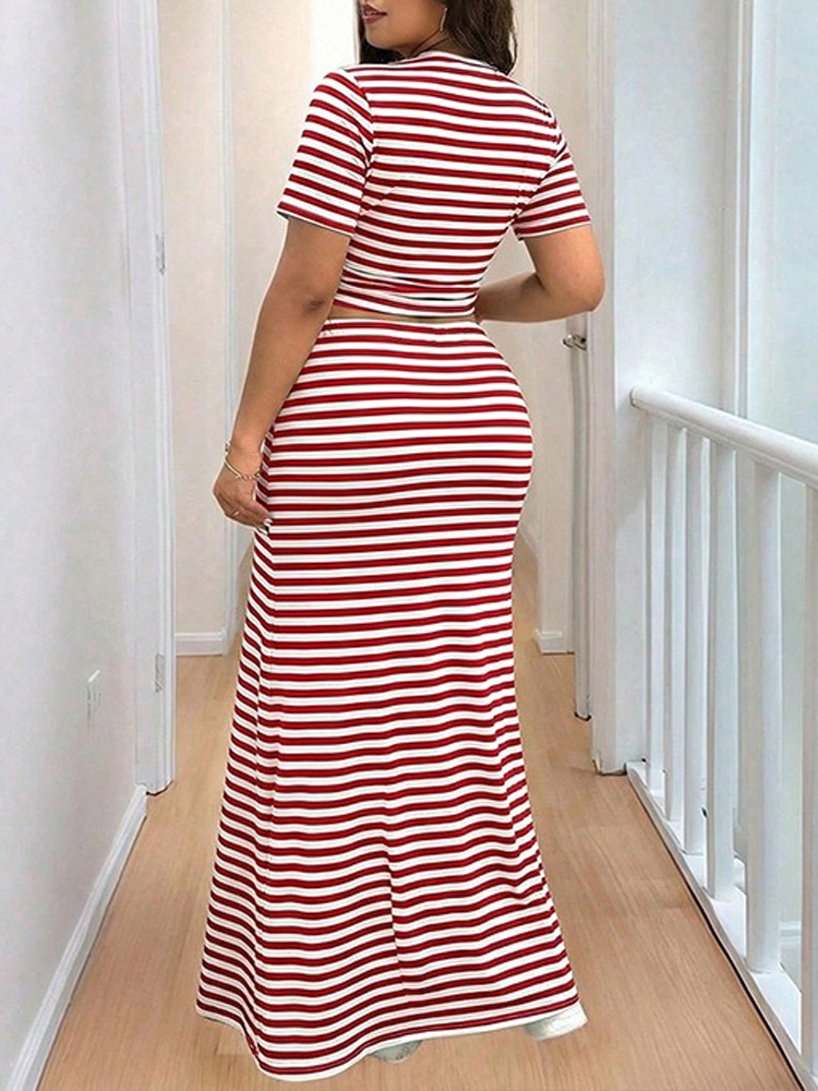 GIBSIE Plus Size Striped O-Nec - đánh giá và giá Crop Top Crochet